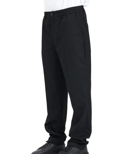 SELECTED Black Trousers Blend Wool And Polyester for men