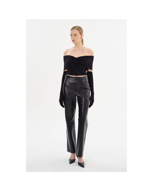 Lamarque Black Camelia Lurex Knit Top