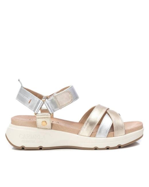 Xti White Leather Sandals