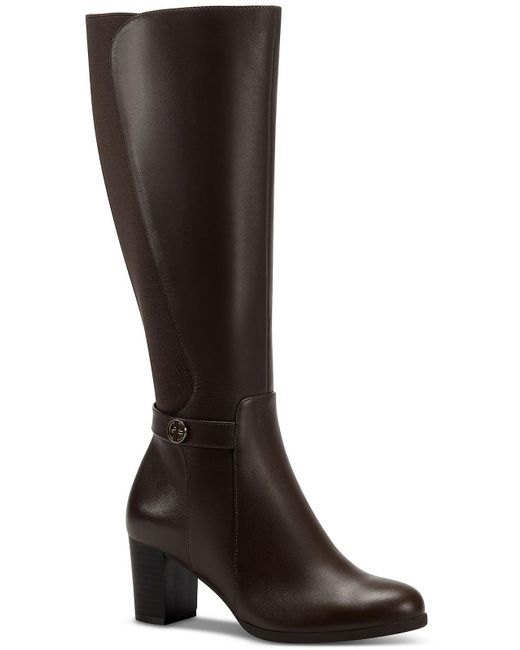 Giani Bernini Black Miale Leather Tall Mid-calf Boots