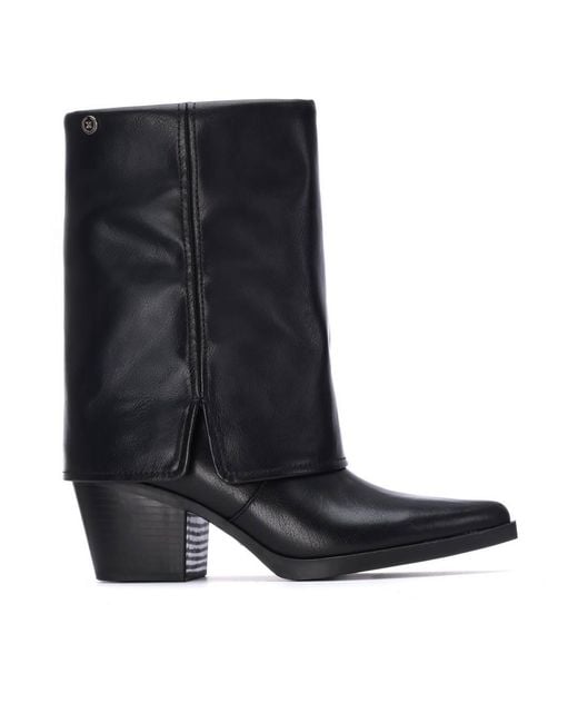 Xti Black Foldover Booties By