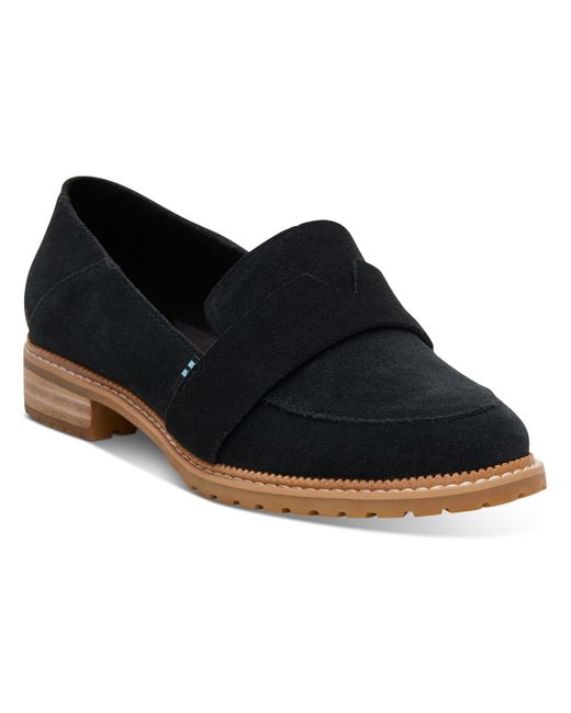 TOMS Black Mallory Faux Suede Slip On Loafers