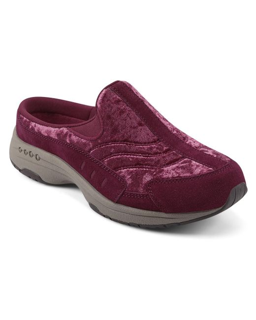 Easy Spirit Red Travel Time Suede Slip On Mules
