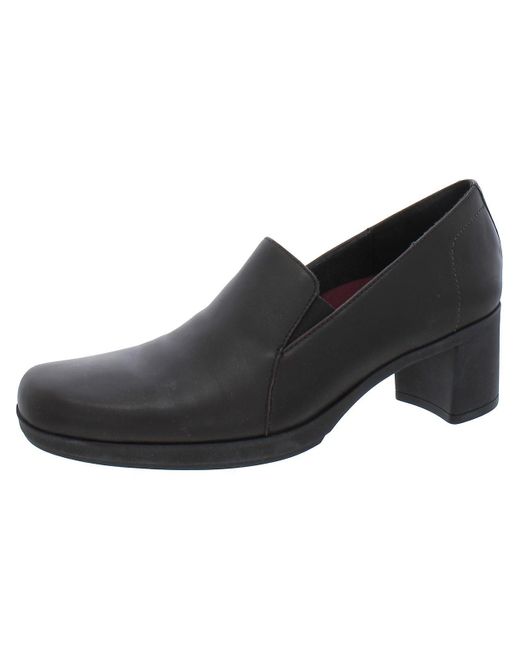 Munro Black Jemma Faux Leather Loafer Heels