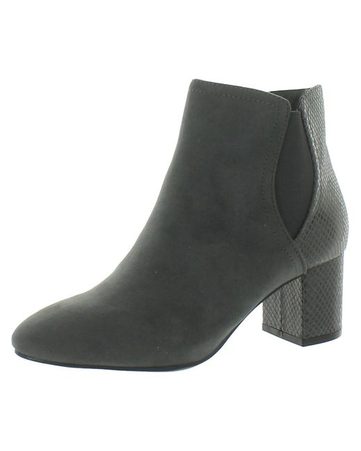 Karen Scott Gray Ivynaaf Faux Leather Ankle Boots