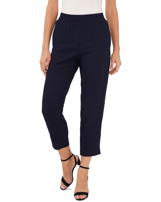 Vince Camuto Blue High Rise Cropped Straight Leg Pants