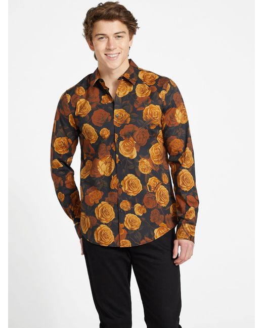 Guess Factory Black Elroy Printed Shirt for men