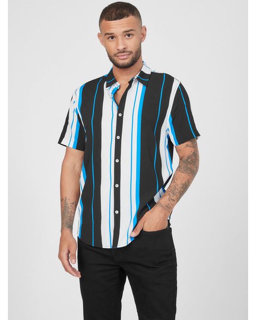 Guess Factory White Mugatu Striped Shirt for men