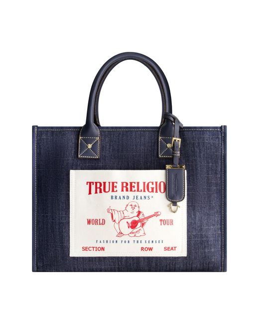 True Religion Blue Horseshoe Pocket Medium Hobo