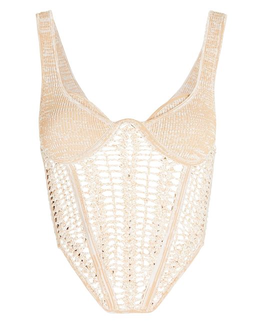 Dion Lee White Crocheted Corset Top