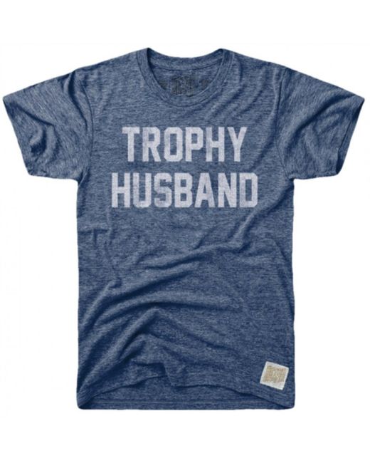 The Original Retro Brand Blue Trophy Husband Tee for men
