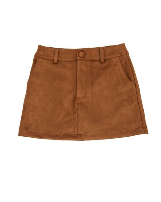 8apart Brown Junior Carson Suede Skort