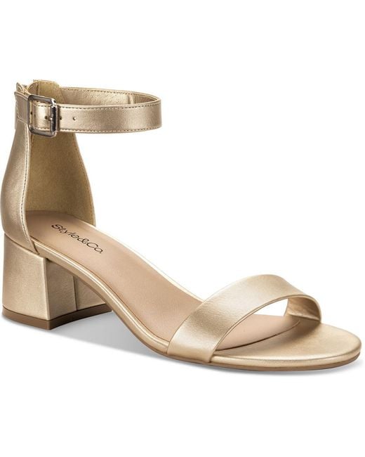 Style & Co. Janiee Faux Leather Metallic Block Heel