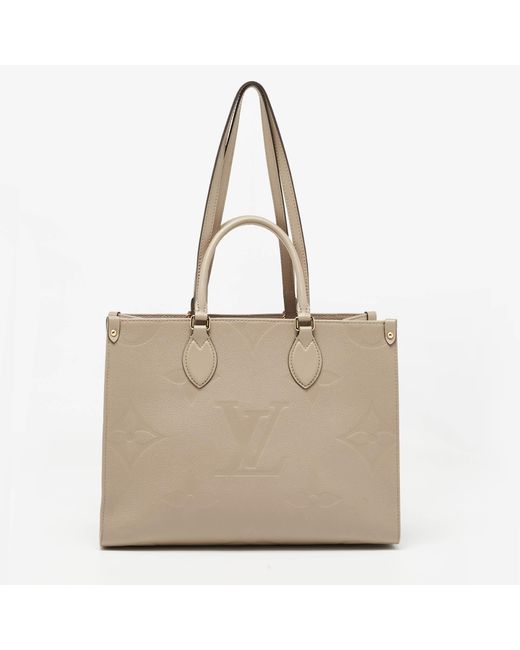 Louis Vuitton Natural Monogram Empriente Leather Giant Onthego Mm Bag