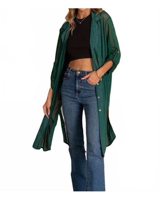 Sew In Love Blue Button Up Duster