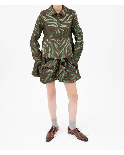 ODEEH Green Fancy Zebra Jacket