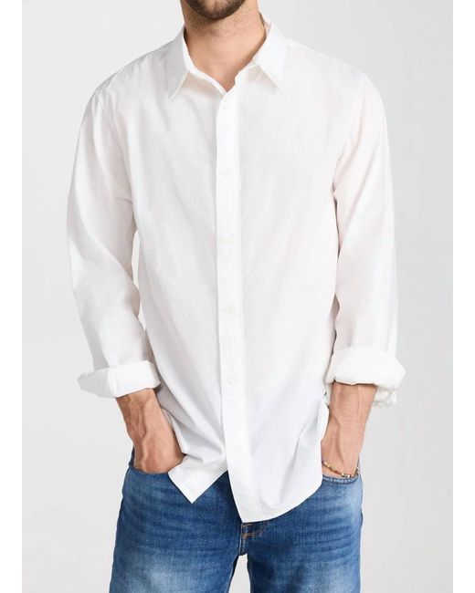 FRAME White Classic Poplin Shirt for men