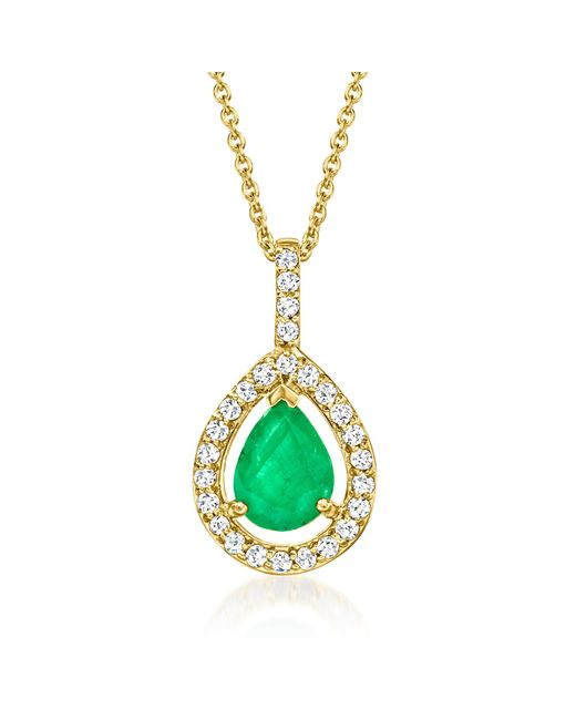 Ross-Simons Metallic Emerald And . Diamond Pendant Necklace