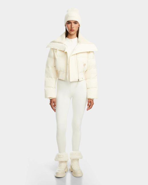 Rudsak White Yvette Crop Corduroy Down Puffer