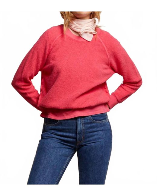 PERFECTWHITETEE Red Ziggy Fleece Shrunken Crew Sweatshirt
