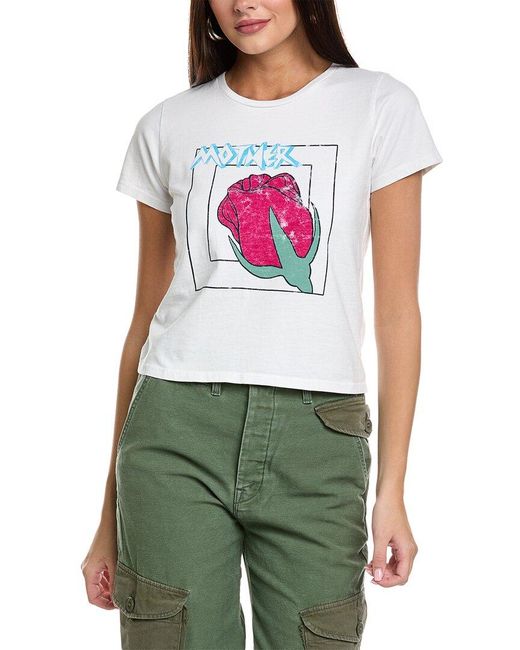 Mother Green Denim The Cropped Itty Bitty Goodie T-shirt