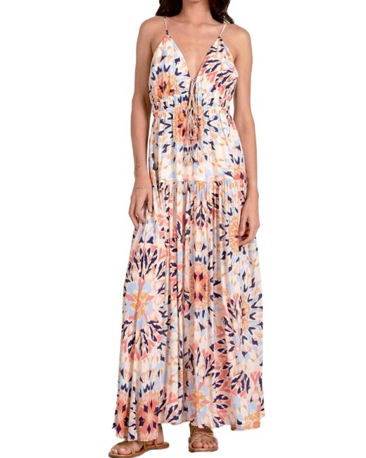 Elan Red Printed Maxi Dress
