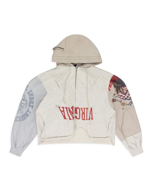 Protocol Index Ivory Upside Down Zip Hoodie in Gray for Men | Lyst