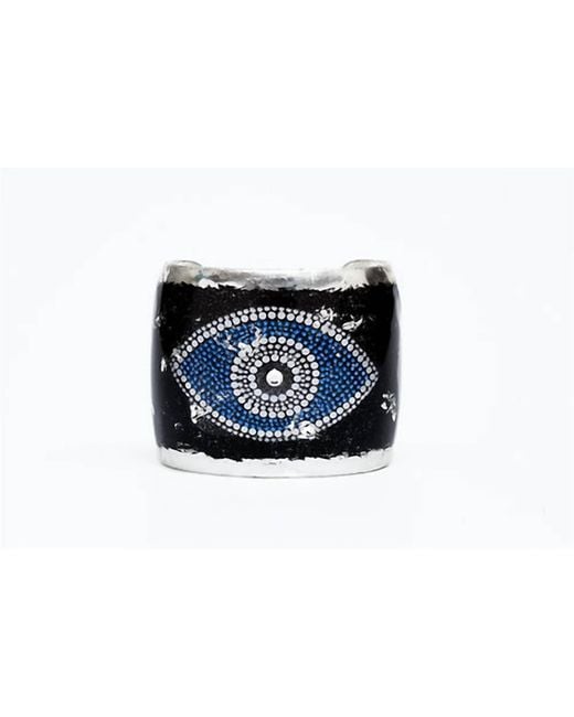Avenue Chic Black Evil Eye Cuff