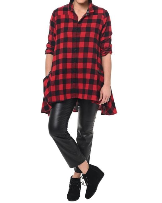 Tulip Clothing Red Layla Button Down Shirt