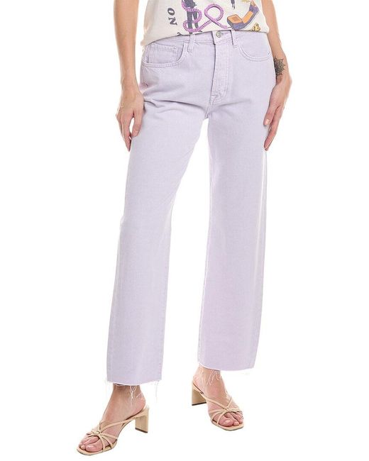 7 For All Mankind Pink Easy Lavender Straight Ankle Jean