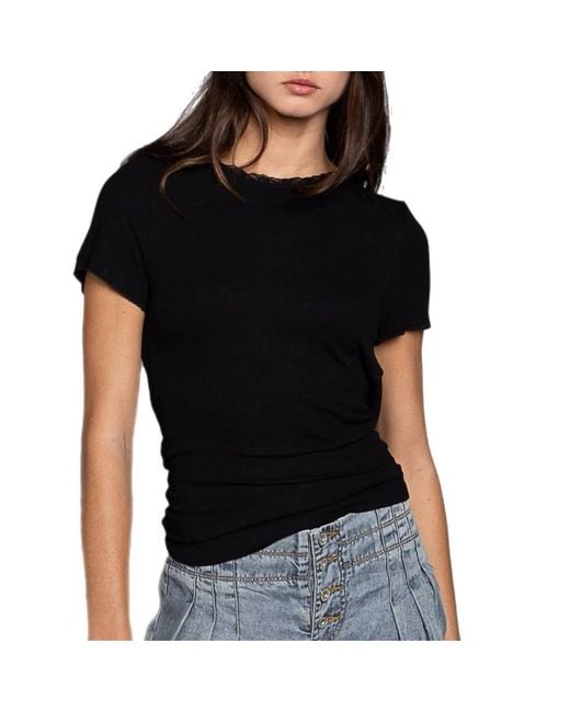 Pol Black Open-Back Tie Top