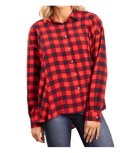 Eesome Red Buffalo Plaid Button Up