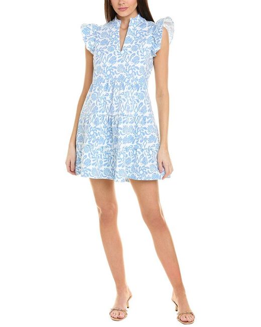 Sail To Sable Blue Flutter Sleeve Flare Tunic