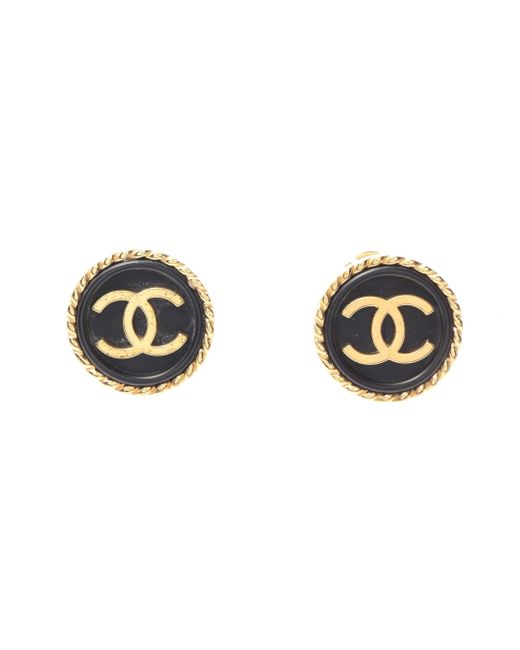 Chanel Metallic Coco Mark Earrings Gp 97a