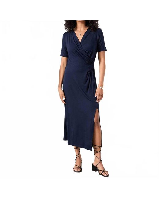 karen kane faux wrap midi dress Karen Kane Alicia Faux Wrap Midi Dress In Black