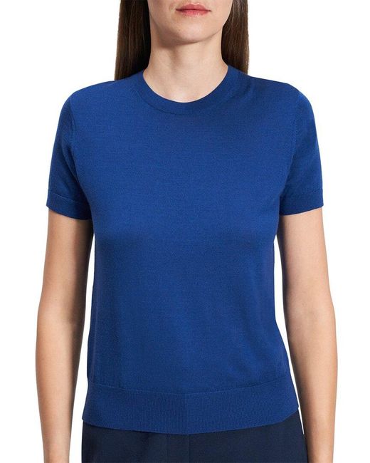 Theory Blue Basic Wool Tee