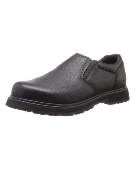 Dr. Scholls Black Winder Leather Slip Resistant Slip-on Shoes for men
