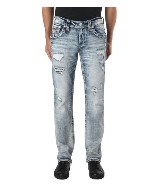 Rock Revival Blue Jerroll Stackable Straight-Leg Jean for men