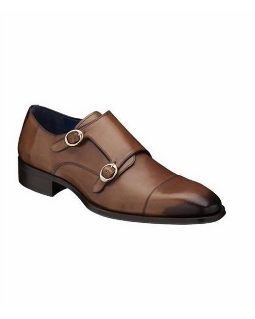 Mezlan Brown Vigolo Calfskin Shoes for men