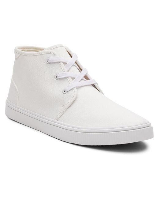 TOMS White Carlo Mid Canvas Lifestyle High-top Sneakers for men