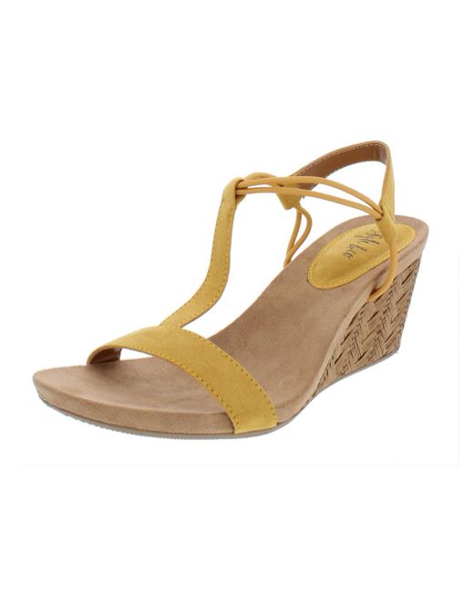 Style & Co. Mulan Tstrap Wedge Sandals in Natural Lyst
