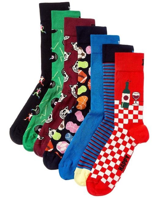 Happy Socks Red 7 Days Socks Gift Set for men