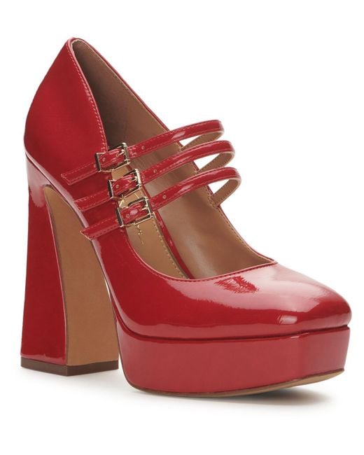 Jessica Simpson Red Darena Patent Mary Jane Platform Heels