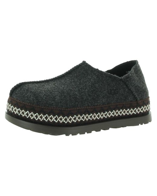 Ugg Black Refelt Tasman Felt Embroidered Slip-on Shoes