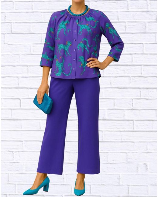 Diva USA Blue Sibella Reflection Blouse