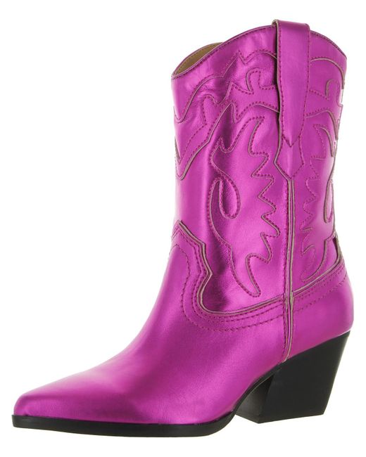 Dolce Vita Landen Metallic Embroidered Cowboy, Western Boots in Purple ...