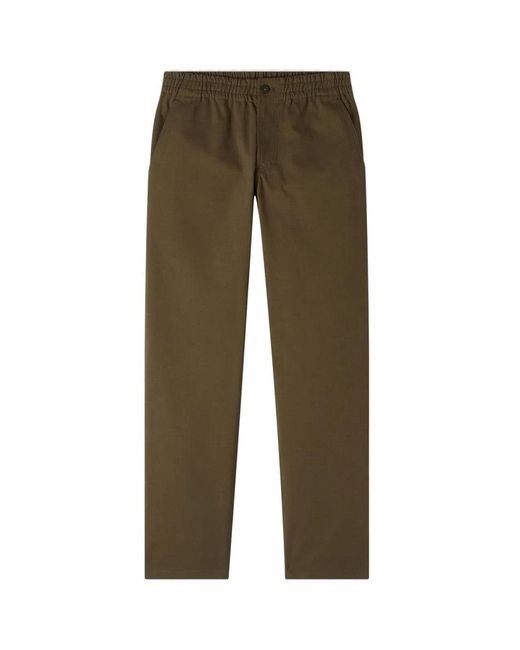 A.P.C. Green Khaki Workwear Trousers With Adjustable Waist for men