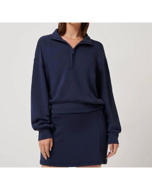 Travis Mathew Blue Skyloft Soft Echo Half Zip Pullover