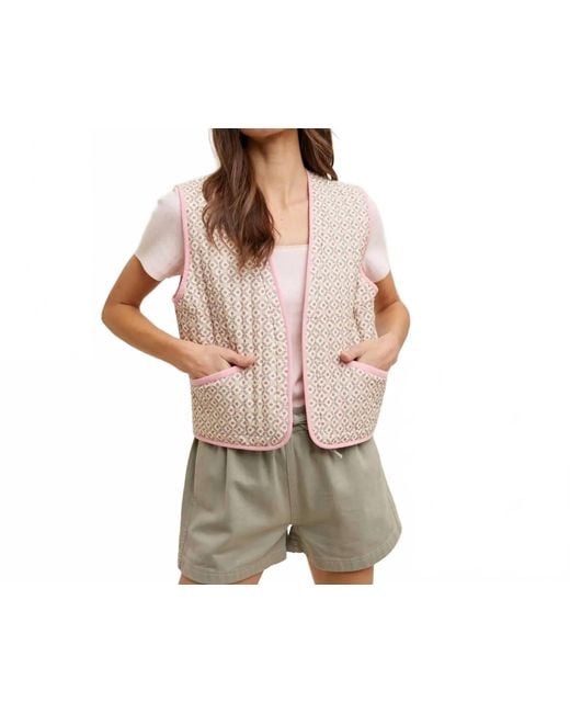 Wishlist Brown Quilt Patchwork Vest