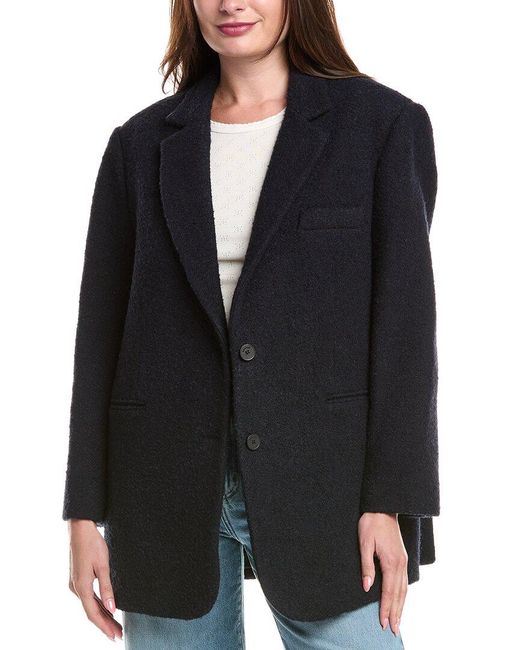 Sandro Black Boucle Wool-Blend Blazer